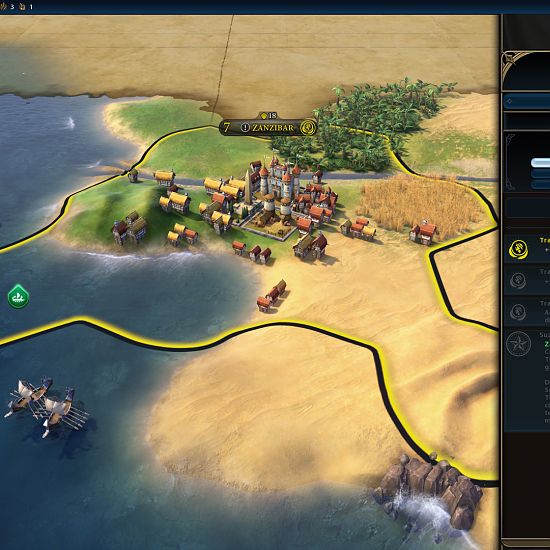 Медиа 'Скриншот интерфейса города-государства Занзибар' в категории 'Sid Meier's Civilization'